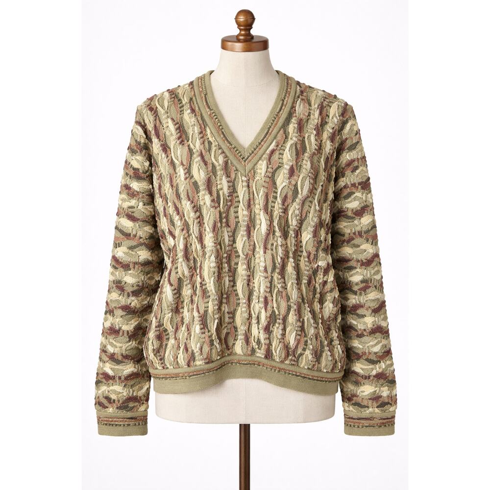 COOGI Chunky 3D Knit Sweater XL Multicolor Mens